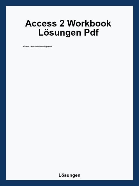 Access 2 Workbook Key