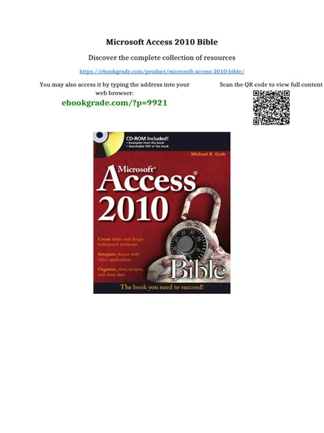Access 2010 Bible Cd Rom