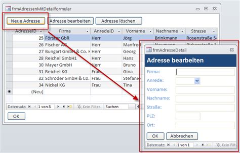 access aktuellen datensatz speichern vba