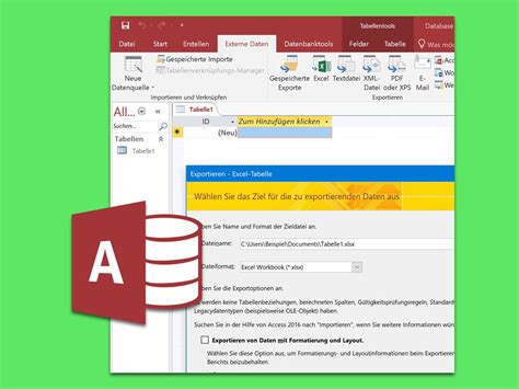 access exportieren nach excel