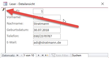 access vba formular datensatz per button speichern