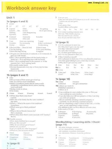 Access Worbook 3 Answer Key