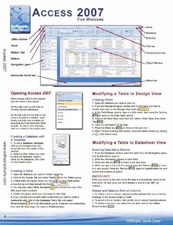 Read Online Access 2007 Quick Reference Guide 