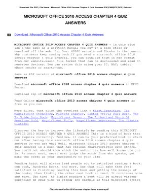 Full Download Access 2010 Quiz End Of Chapter 