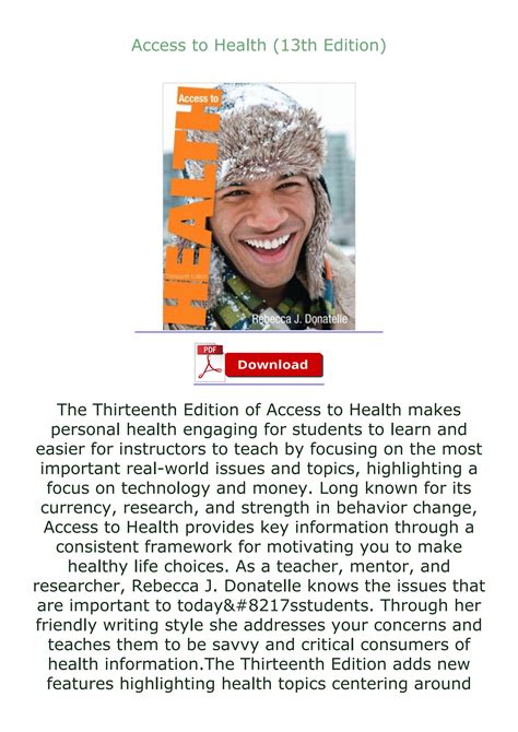 Full Download Access To Health 13Th Edition Pdf 