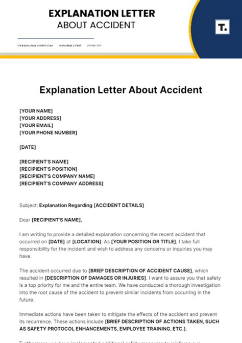 accident report letter format
