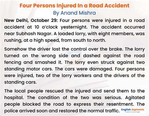 Accident Report Writing