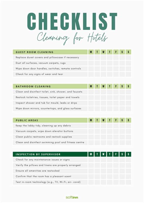 Accommodation House Keeping Check List
