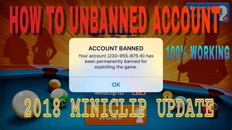 account banned 8 ball pool