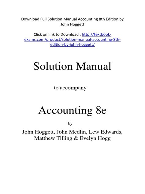 accounting 8e hoggett solution manual john wiley