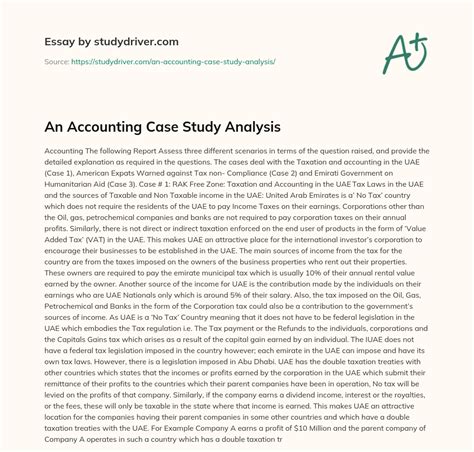 Accounting Case Analysis