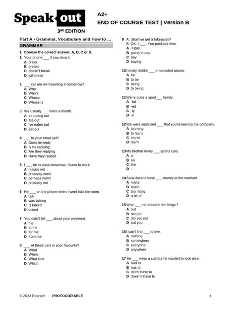 Accounting End Of Course Test Answer Key