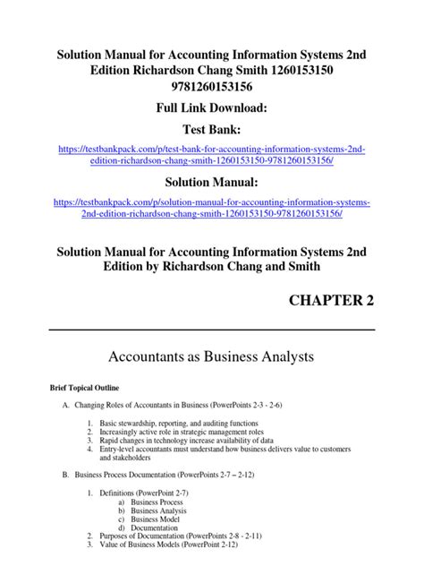 Accounting Information Systems Solution Manual