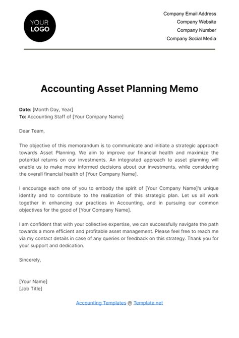 accounting memos examples
