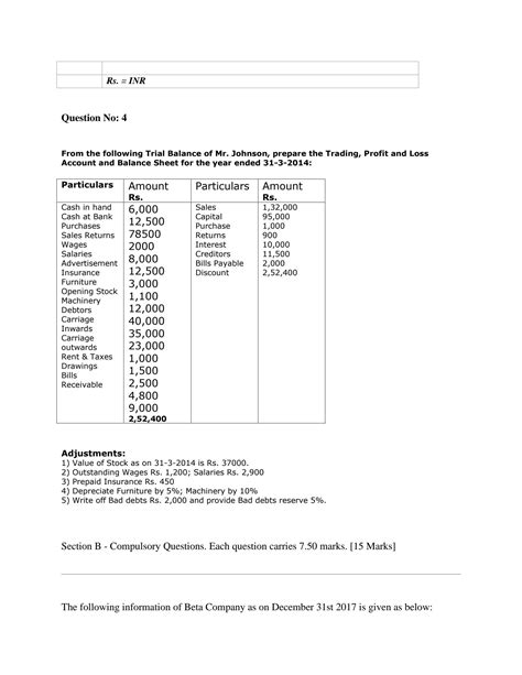 Accounting Paper Sample