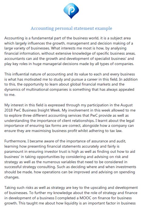 Accounting Personal Statement