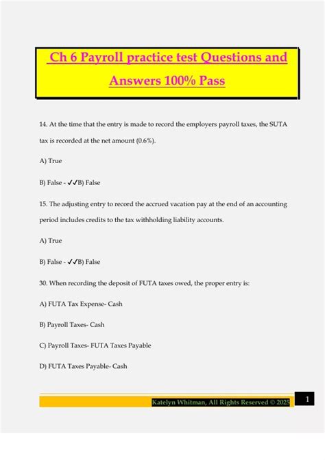 accounting practice set answers payroll