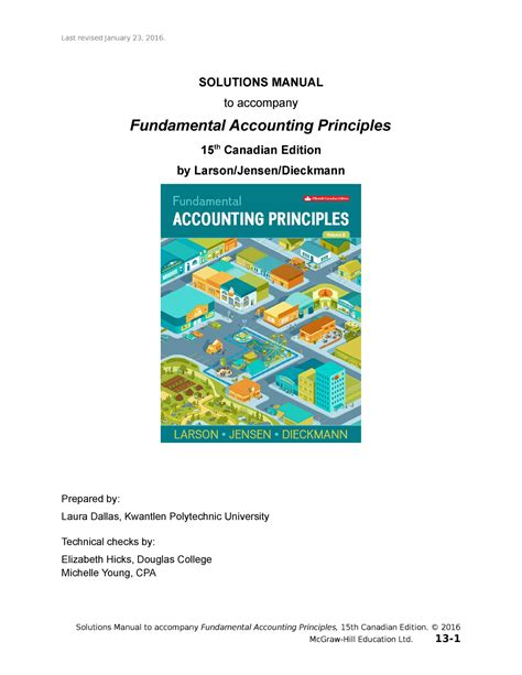 accounting principles chapter 13 solutions