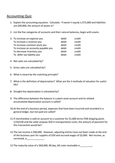 Accounting Quizzes And Practice Tests Accountingcoach Basic Accounting Worksheet - Basic Accounting Worksheet
