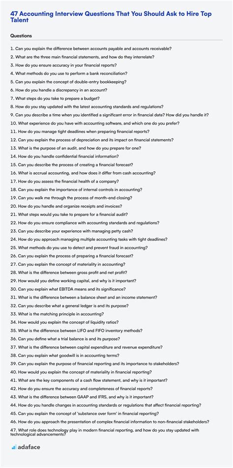 Accounting Test For Interview Questions With Answers