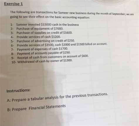 accounting transactions exercises with answers pdf
