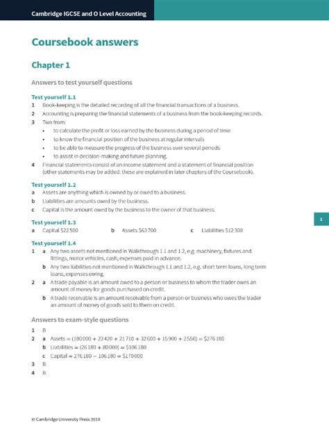 Read Online Accounting 1 Workbook Answers 