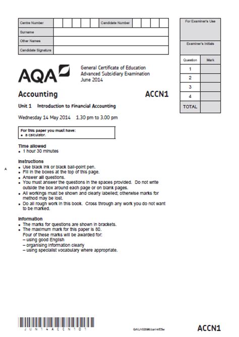 Read Accounting 2014 June Paper Aqa 