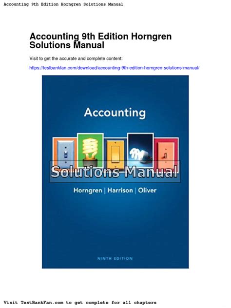 Read Online Accounting 9Th Edition Solutions Manual By Horngren 