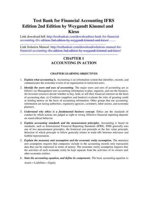 Read Online Accounting Chapter 1 Test 