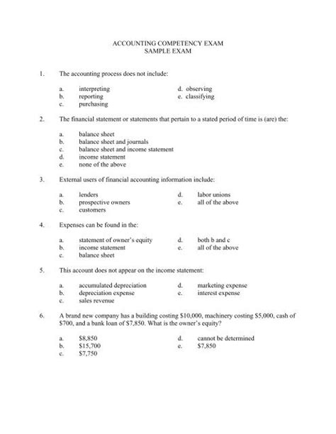 Full Download Accounting Competency Exam Study Guide 