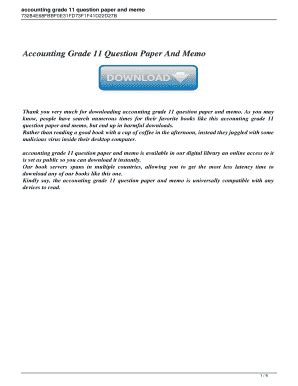 Download Accounting Grade 11 Question Paper And Memo 
