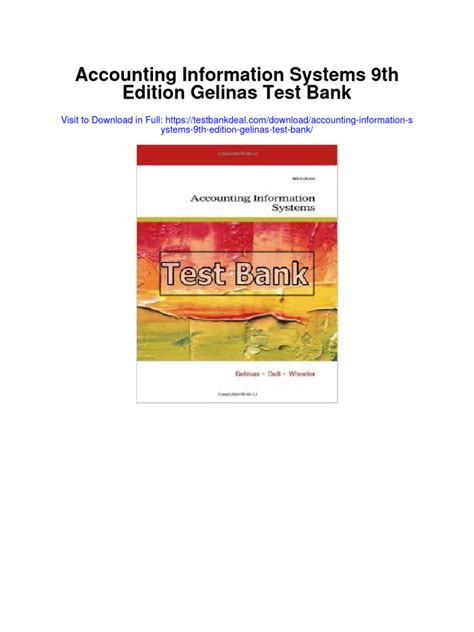 Full Download Accounting Information Systems Gelinas 9Th Edition Solutions File Type Pdf 