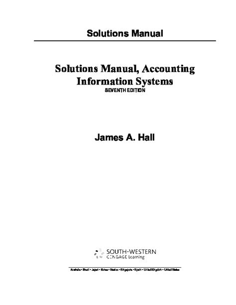 Download Accounting Information Systems James Hall Solutions File Type Pdf 