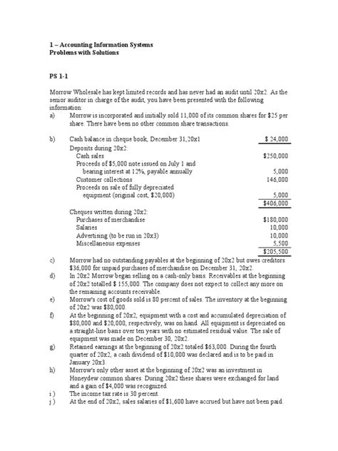 Download Accounting Information Systems Problem Solutions 