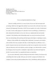 Read Accounting Internship Reflection Paper 