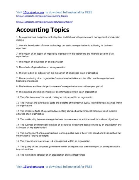 Read Accounting Term Paper Topics 