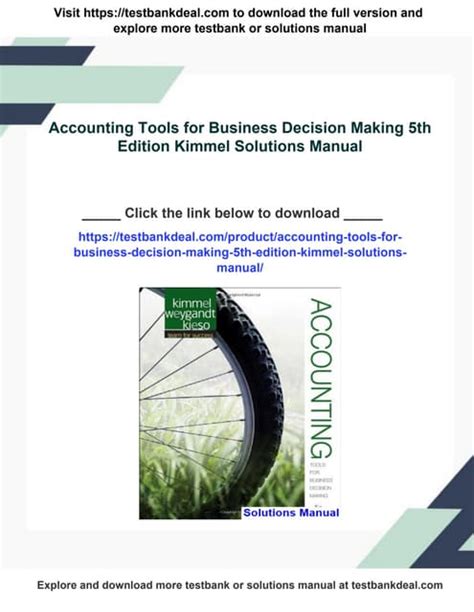 Full Download Accounting Tools For Business Decision Making 5Th Edition Pdf 