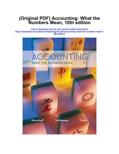 Read Accounting What The Numbers Mean 10Th Edition Pdf 