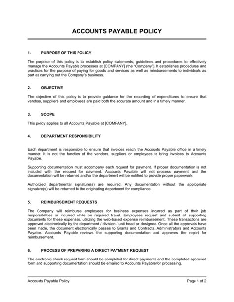 Accounts Payable Manual Sample