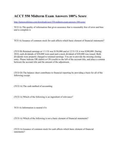Acct 550 Midterm Exam
