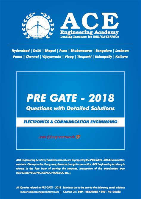 Ace Pre Gate 2018 Ace Engineering Academy