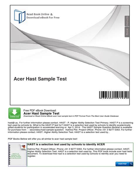 Acer Hast Sample Test Pdf Download Navmanusa