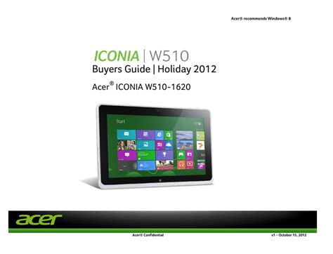 Read Acer Iconia W510 Manual 