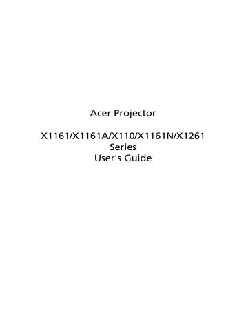 Read Online Acer X110 Projector User Guide 