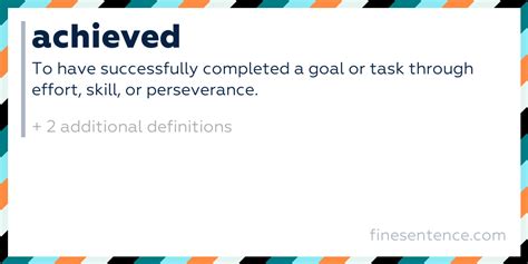 achieved meaning