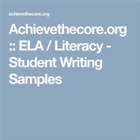 Achievethecore Org Ela Literacy Student Writing Samples Ela Writing Prompts - Ela Writing Prompts