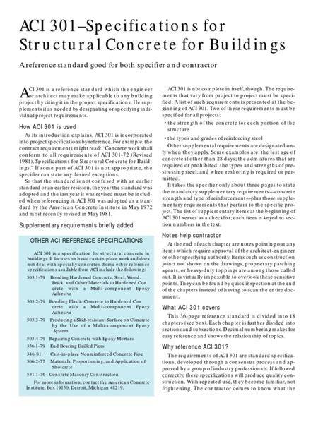 aci 301 section 5