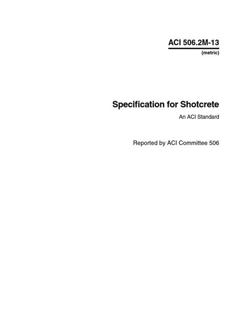 Aci 506 2 13 Specification 164930 Pdf