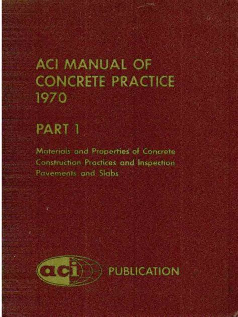 Aci Of Concrete Practice