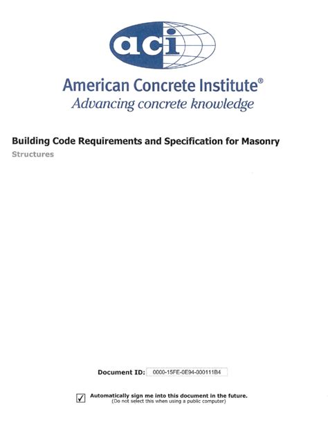 Read Online Aci 530 530 1 11 Building Code Requirements And 